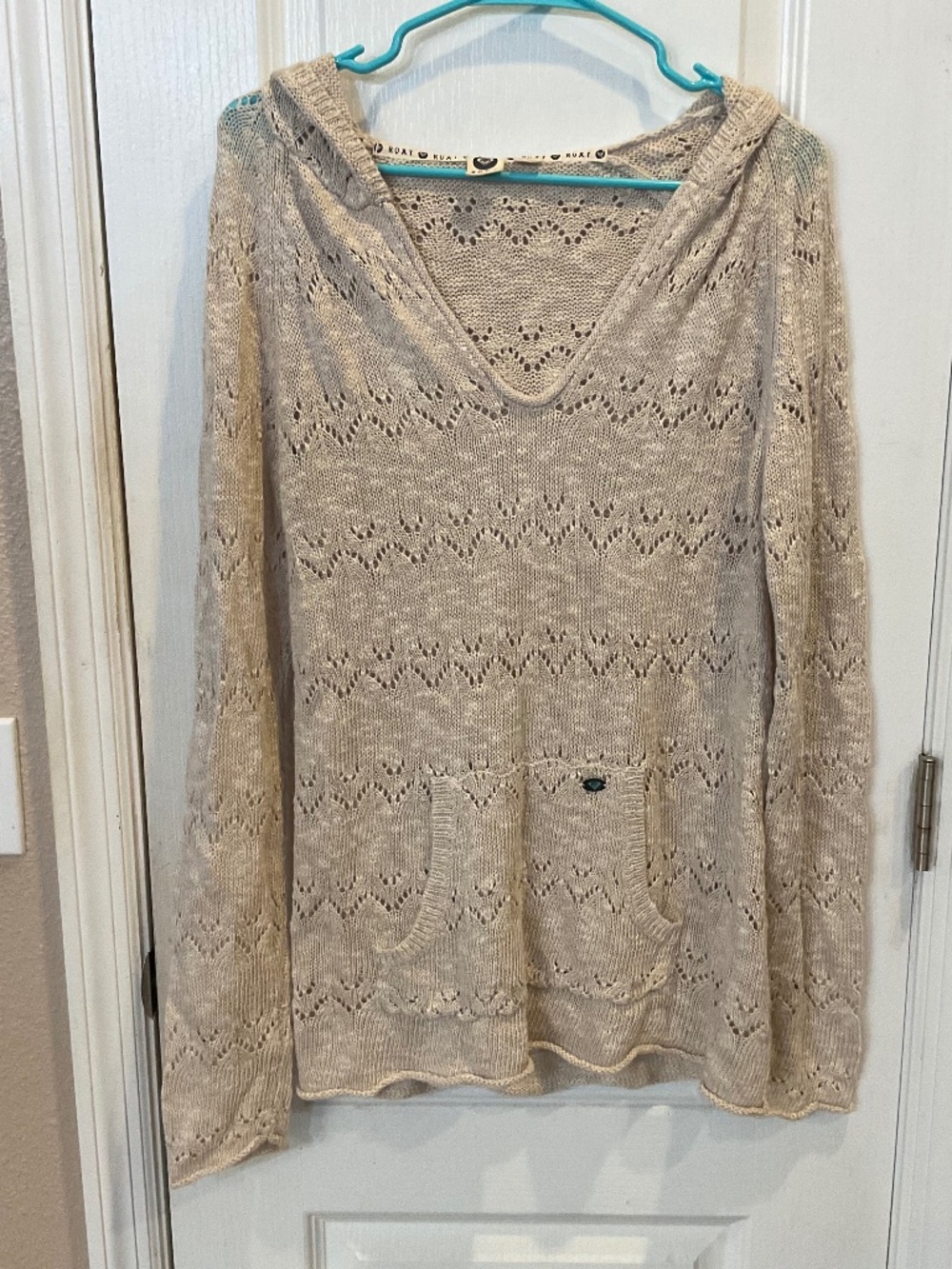 Roxy Tan Long Sleeve Hoodie Sweater -  XL - NWOT